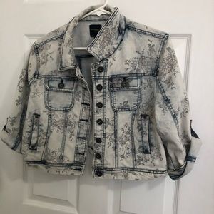 A floral print Jean jacket